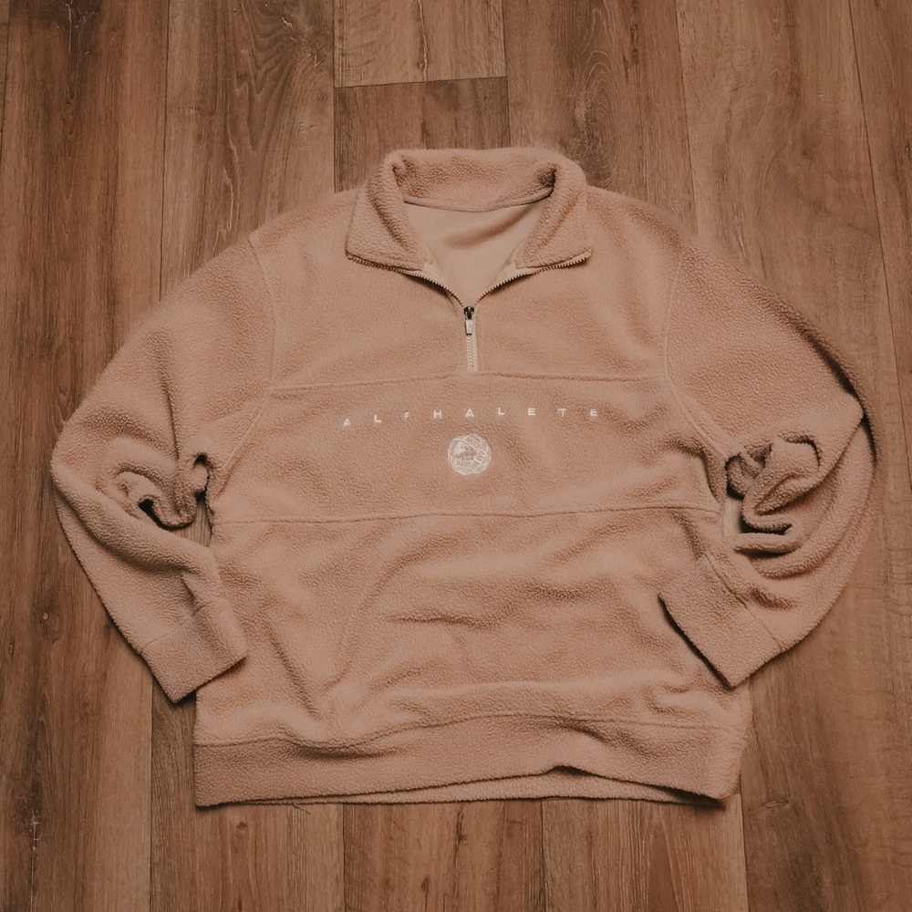 Alphalete Tan Men's Quarter Zip Sweater
